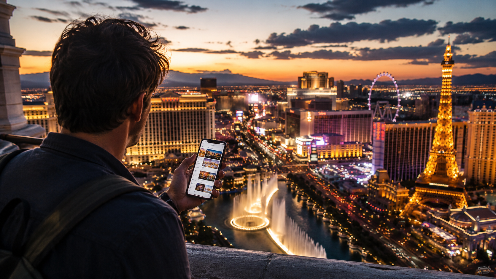 Traveler discovering Las Vegas attractions beyond casino gambling during an extended stay.