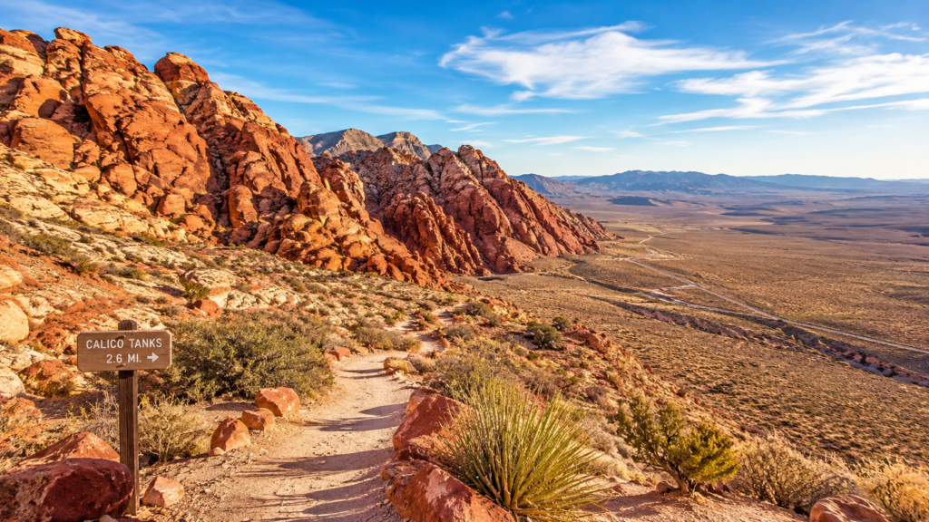 Red Rock Canyon scenic overlook near Las Vegas with hiking trails and desert views